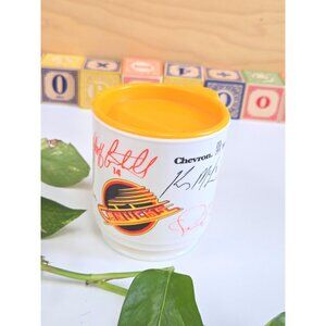 Vintage CKNW 98 Vancouver Canucks Mug with Lid & Signatures | 1990s